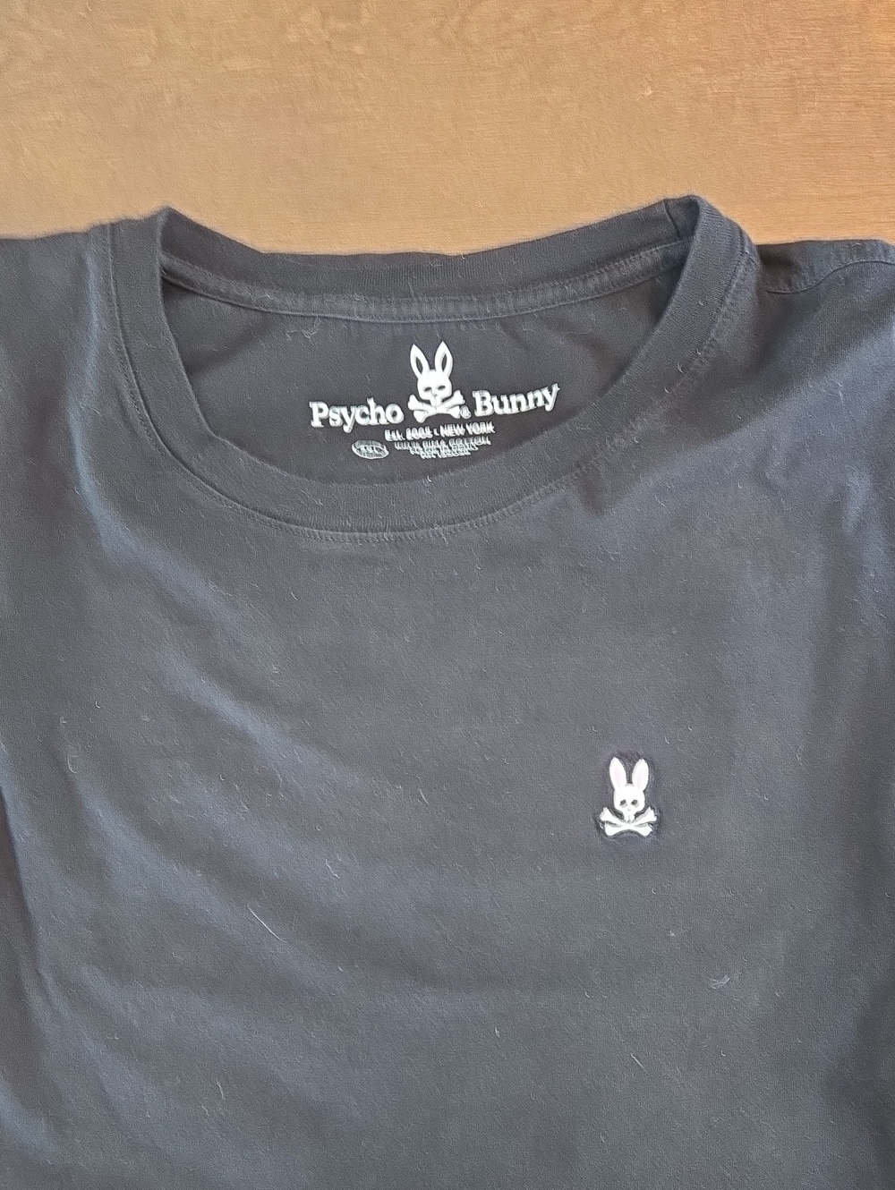 Psycho Bunny Long Sleeve Crew T-Shirt - Black with White Logo 3XL
